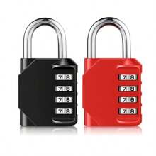2 Packs 4 Digit Resettable Combination Padlock, Waterproof Outdoor Security Lock For Gym Locker, School, Fence, Gate, Toolbox, Storage Cabinet, 304 Stainless Steel Shackle - multicolor - View 12