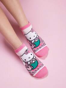 HELLO KITTY AND FRIENDS | SHEIN 2 Pairs Of Cartoon Pattern Women's Socks - color mixing - View 4