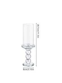 Exquisite Crystal Glass Candlestick, Windproof Round Crystal Candle Holder For Outdoor Wedding, Table Decor Ornament, Glass Candle Holder Decor Craft For Outdoor Wedding Dinner Table - 1PC - View 13