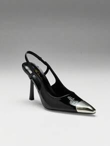 SHUZIA Women's Fashion Commuter Colorblock Pointed Toe Pumps - Black - View 8