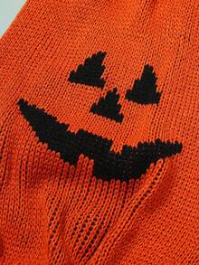Petsin Funny Halloween Pumpkin Expression Warm Pet Sweater - Orange - View 6