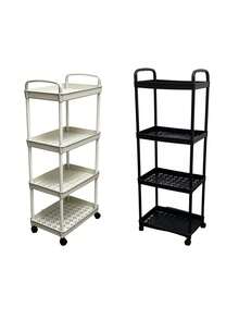 Multifunctional Rolling Storage Cart - Universal Storage Solution For Kitchen, Living Room, And Bedroom - Can Store Stationery, Snacks, Small Items, And More - Durable Plastic Material, Multi-Purpose Trolley, Vertical Storage Rack - Multicolor - View 2