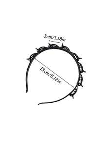 2/4/6Pcs Woven Hair Bands, Double-Layer Hollow Braided Headbands, Styling Hair Clips For Bangs Fixing, Hair Styling Accessories - Multicolor - View 4