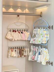 Multi-Clip Baby Drying Hanger Specially Designed For Newborn Accessories. Great For Hanging Socks, Bibs, Baby Hats And Small Infant Clothes While Air Drying. - A - View 4