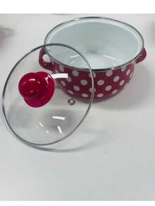 This Is A Three Pieces Cookware Set With Red Polka Dots, Perfect For Christmas. Indoor Kitchens And Dining Rooms - View 4
