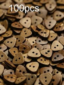 Botones triangulares de 2 orificios de cáscara de coco natural, botones de coco irregulares de dos tonos para ropa, costura, accesorios de manualidades DIY - Multicolor - Ver 9