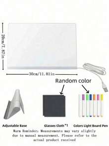 1 Set Papan Gambar Bercahaya, Papan Pesan Akrilik LED, Papan Memo. Mainan Melukis Edukatif, Bertenaga USB, Dilengkapi dengan Stand, Kain Lap, dan Pena Warna, Dekorasi Pesta Ulang Tahun, Hadiah untuk Teman, Hadiah Pesta. - Beraneka warna - View 18