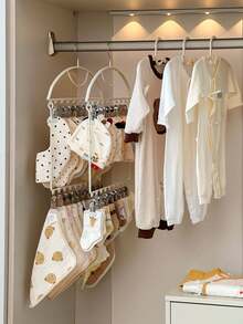 Multi-Clip Baby Drying Hanger Specially Designed For Newborn Accessories. Great For Hanging Socks, Bibs, Baby Hats And Small Infant Clothes While Air Drying. - A - View 5