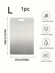 Silver Stainless Steel Chopping Board, Suitable For Both Sides, Ideal For Cutting Poultry, Fish, And Fruits And Vegetables. Resists Odors, Stains And Rust. Can Replace Traditional Chopping Boards. Essential For The Kitchen. Easy To Clean With Water. - Multicolor - View 16