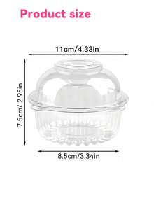 20/50pcs Disposable Bear Head Dessert Boxes - Perfect For Parties, Muffins & Cakes | Round Plastic Pastry Containers With Flip Lid - White - View 14