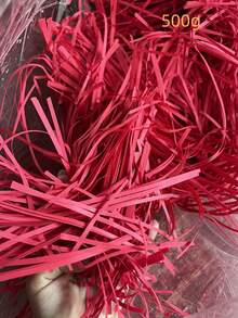 Colored Rafi Grass Shredded Paper Grass Wedding Gift Box Sweet Candy Filler Gift Packaging Box - red - View 7