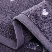 Joivida 1pc Cute Gray Bath Towel / Hand Towel - Soft Absorbent Cotton Heart Patterned Towel, Decorative Aesthetic Bathroom Towel - Dark Grey - View 3