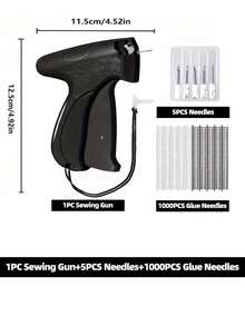 1 + 1000pcs Clothes Repair Sewing Gun Kit, Portable Clothing Mending Sewing Machine, Quick Stitch Gun, Mini Sewing Gun, Fast Mending Clothes Quilt Sewing Gun, Sewing Binding Machine - Black - View 9
