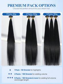50G 50股奈米接髮珠 100% 真人 Remy 人髮，1# 噴墨黑，無縫奈米接環接髮，隱形奈米環接髮，輕量、不厚重、免加熱、免膠水，適合細軟稀疏髮質女性 - S1 - 查看 9