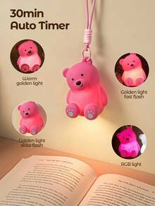 Teckwe Dimmable Silicone Bear-Shaped Night Light/Hanging Light,ABS,200mAh - night light - View 3