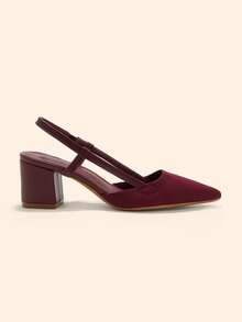 CUCCOO BASICS Sepatu hak tinggi wanita warna burgundy simpel, cocok untuk kencan dan bepergian. - Bourgogne 1 - View 3