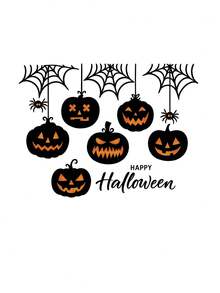 1PC UV Resistant Ghost Pumpkin Silhouette Spider Web Window Clings Glass Decoration Halloween Home Holiday Party Fall Autumn Spooky Scary Decorations - Multicolor - View 6