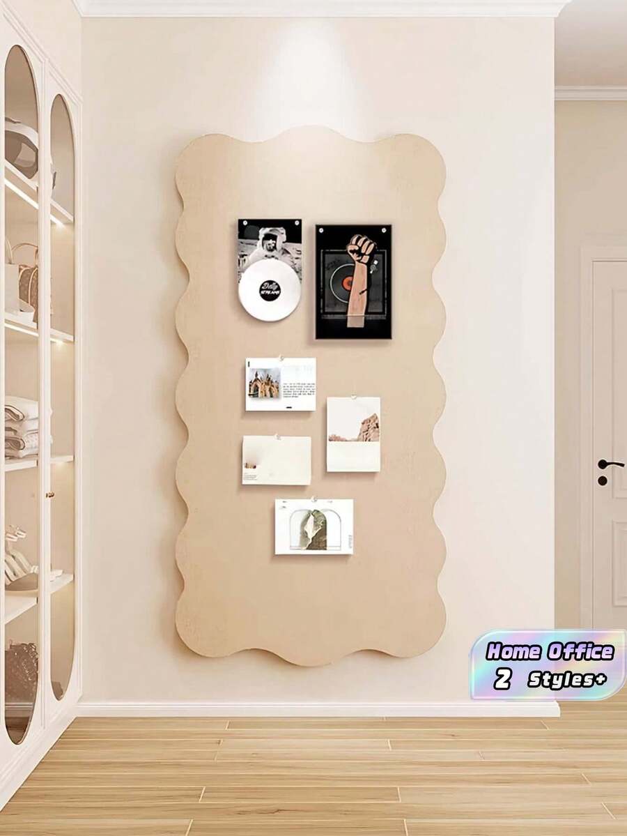 1PC Modern Thickened Felt Bulletin Board No Drill Wall Mounted Rectangular Message Photo Display Board For Home Office Memo Notice DIY Decorative Wall Organizer For Valentine Mother Thanksgiving Christmas Gift - A - View 1