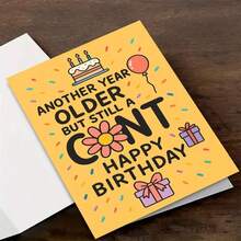 1Pc Fun And Humorous Birthday Card To Give To Friends, Containing Vivid Jokes, Perfect For Adult Birthday Parties, Guaranteed To Make You Laugh Heartily - multicolor - View 4