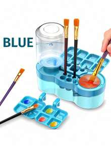 1pc 4-In-1 Water Circulation Pigment Rinse Cup Brush Washer, Painting Tool - Brush Rinser, Artist Painting Palette - Multicolor - View 16