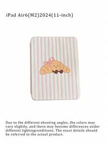 Casing Tablet Motif Garis-Garis Merah Muda Croissant yang Lucu dengan Slot Pena, Penutup Penyangga Magnetik Multi-Sudut dengan Fungsi Tidur/Bangun Otomatis - MultiWarna - View 16