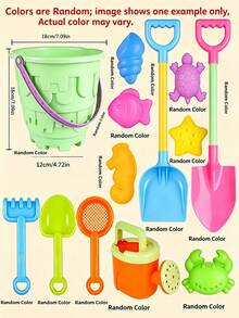 MINKOJA Beach Toy Set For Youngsters To Play With Water And Sand Large Sand Shovel Beach Bucket Sand Digging Tool Timer Accessories, Random Colors - Multicolor - View 6