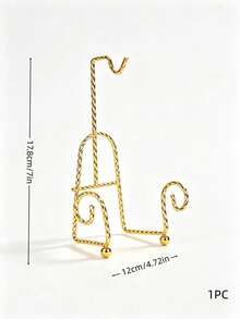 Cirelle 1PC/2PCS Iron Wrought Twist Wire Cup Holder, Golden Heart Shaped Coffee Mug Display Stand, Decorative Tabletop Cup And Saucer Storage Rack, Household Organizer For Afternoon Tea, Kitchen Counter, Dining Table, Living Room, Cafe Home Table Decor - Multicolor - View 17