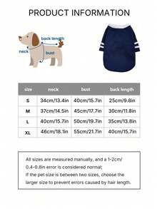 1pc New Arrival Embroidered Letter Fleece Lined Pet Sweatshirt Autumn Winter Warm Clothes For Small Dogs Cats Pomeranian Teddy Bichon Household Pet Apparel Daily Wear - Navy Blue - View 11