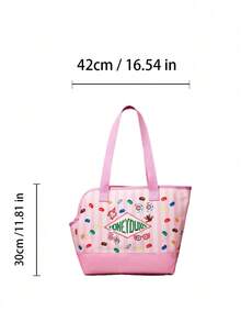 HARRY POTTER X PETSIN Canvas Tote Bag, Large Capacity Sturdy Shoulder Handbag For Shopping, School, Travel, Daily Use - Pink - View 3
