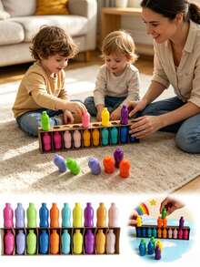 MINKOJA 21PCS Color Bottle Memory Challenge Board Game, A Matching Game About Thinking, Enlightenment Training Of Thinking And Memory, Suitable For Family Parties, Memory Competition, Very Good Christmas, Halloween And Various Holiday Gifts - Multicolor - View 2