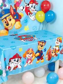 SHEIN | PAW Patrol 1Pc Dog Cartoon Printed Birthday Party, Festive Tablecloth, Thickened Material, Can Be Washed, Various Sizes Can Be Selected - Blue - View 1