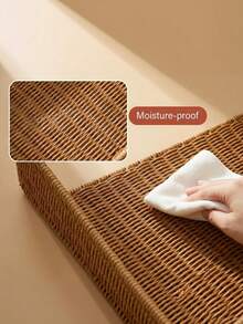 1PC Multipurpose Sturdy Non Slip Light Brown Nordic Storage Basket Organizer For Desk Stationery Notebooks Remote Controls Home Office Living Room Bedroom Essential Gift - White flower glue color - View 4