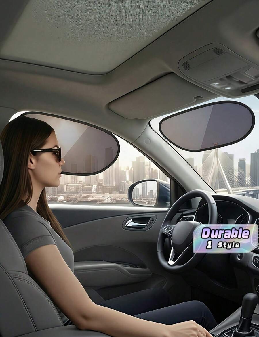 2Pcs Electrostatic Adsorption Car Sunshade Curtains, Light Blocking UV Protection Car Window Sun Shades, Clear Vision Won't Disturb Driving, Universal Fit For Windshield Side Window Sunroof Rear Window, Multi-Purpose Easy Install Auto Sun Protection - A - View 1