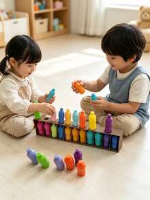MINKOJA 21PCS Color Bottle Memory Challenge Board Game, A Matching Game About Thinking, Enlightenment Training Of Thinking And Memory, Suitable For Family Parties, Memory Competition, Very Good Christmas, Halloween And Various Holiday Gifts - Multicolor - View 1