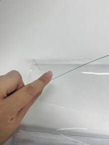 1pc Clear Transparent PVC Table Protector Cover, Waterproof Scratch‑Resistant Heat‑Resistant Easy‑Wipe‑Clean Mat. For Dining Table, Desk, Office, Home, Kitchen Countertop, Hotel, Restaurant, Party, Banquet, Holiday, Festival & Household Daily Use. - White - View 4