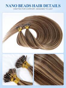 1包 50g 50股 奈米環接髮 100% 真人 Remy 人髮，預環奈米接髮，無縫隱形奈米環接髮，輕盈不厚重，無需加熱，無需黏膠，適合細軟脆弱髮質與髮量稀疏女性 - S4/27 - 查看 5