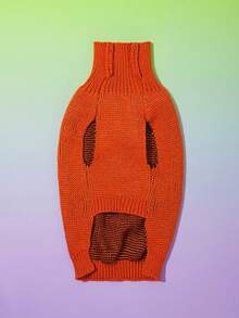 Petsin Funny Halloween Pumpkin Expression Warm Pet Sweater - Orange - View 10