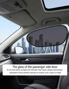2Pcs Electrostatic Adsorption Car Sunshade Curtains, Light Blocking UV Protection Car Window Sun Shades, Clear Vision Won't Disturb Driving, Universal Fit For Windshield Side Window Sunroof Rear Window, Multi-Purpose Easy Install Auto Sun Protection - A - View 7