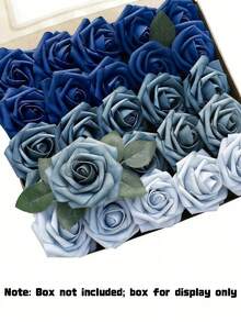 27 Pcs Artificial Rose Set (25 Roses & 2 Leaves) With Stems, Fake Flowers For DIY Wedding Bouquets, Table Decor, Home & Baby Party Layout, Suitable For Valentine's Day, Birthday, Wedding, New Year And Graduation Gifting, No Box Included - Color Mixing - View 8