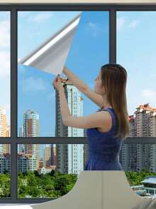 Self Adhesive One-Way Mirror Window Film, Window Film, Daytime Privacy, Anti Thermal Resistance, UV Shading, Suitable For Home And Office Glass Doors, Detachable - 1PC - View 4