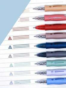 9pcs/Set Colorful Retractable Ball Pens Back To School - Multicolor - View 2