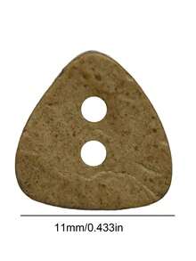 Botones triangulares de 2 orificios de cáscara de coco natural, botones de coco irregulares de dos tonos para ropa, costura, accesorios de manualidades DIY - Multicolor - Ver 2