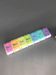 One 7-Day Medication Pill Packaging And Storage Box, Moisture-Proof And Waterproof Medicine/Vitamin/Capsule Sorting And Storage Box, Suitable For Storing Vitamins And Supplements For One Week, Suitable For Small - Multicolor - View 2
