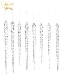 Muroi Mono Christmas Creative Clear Icicle Ornaments, New Threaded Icicle Pendant, Transparent Ice Strip Hanging Decorations For Christmas Tree Holiday Party Supplies - multicolor - View 5