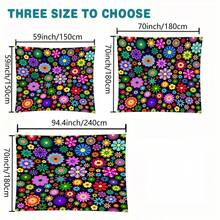 1Pc Bohemian Floral Sun Shade Sail, Breathable Polyester UV Block Outdoor Shade Canopy, Colorful Flower Geometric Pattern Sunshade For Patio, Garden, Beach, Camping - LZY-014 - View 2