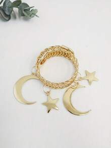 1PC Retro Vintage Star Moon Metal Curtain Tieback Hook Decorative Window Drape Holder For Living Room Bedroom Study Home Decor Accessories Gift Must Haves - one-size - View 7