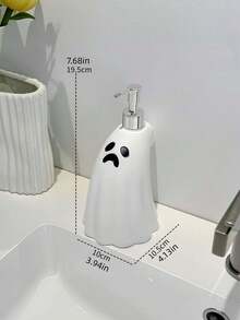 1 Peça Garrafa Bomba de Loção em Formato de Fantasma de Halloween, Dispensador Plástico Vazio para Banheiro, Gel de Banho, Shampoo, Sabonete Líquido, Recipiente Suporte para Decoração de Festa Assustadora de Feriado, Presente - 200ml - Visão 2