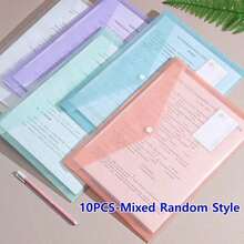 A4 Clear PP Plastic Document Folders With Snap Button, Waterproof File Storage Pouches, Macaron Color Envelope File Bags For Office School Document Organizer, Available In 5pcs/10pcs/30pcs - Gradient Macaron Colors (Upgraded and Thickened) - View 17