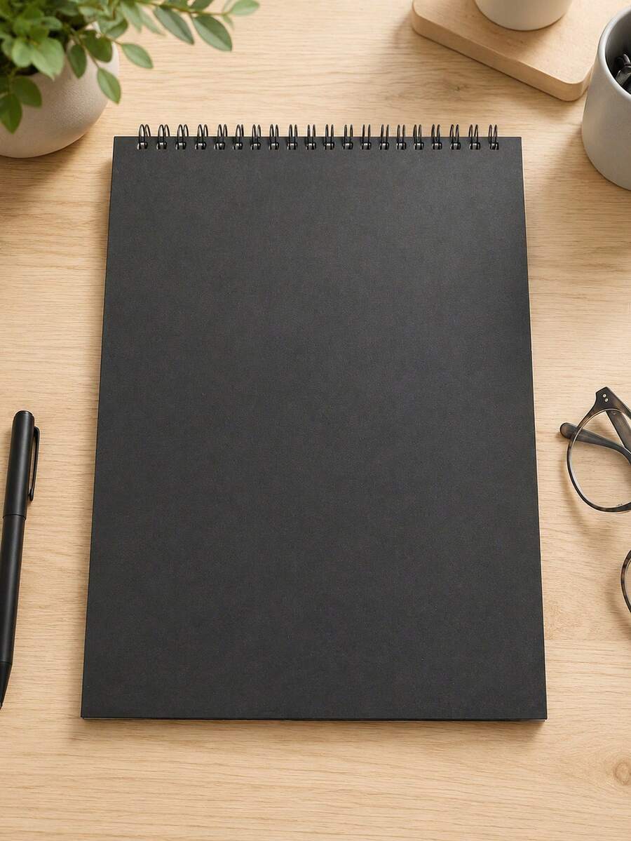 دفتر رسم حلزوني بغلاف أسود 16K بوزن 120 جرام، 30 ورقة دفتر رسم للفنانين والطلاب والرسم الخطي والممارسة - متعدد الألوان - مشاهدة 1