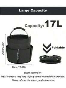 Cleaning Storage Basket With Handle, Cleaning Supplies Organizer, 17l Foldable Storage Basket, Cleaning Storage Organizer, Portable Multi-Functional Cleaning Bucket Bag, Suitable For Home, Garden (Black) - Upgraded Version - View 10